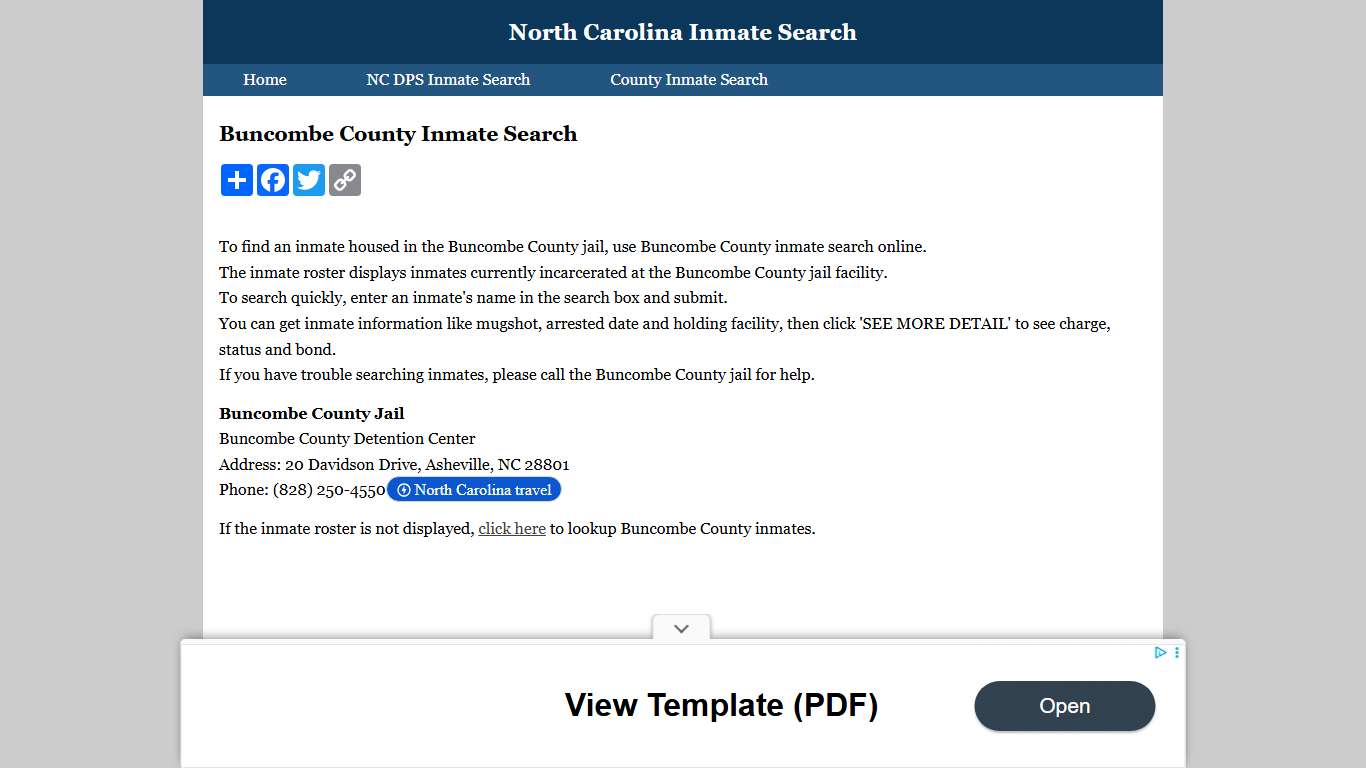Buncombe County Inmate Search