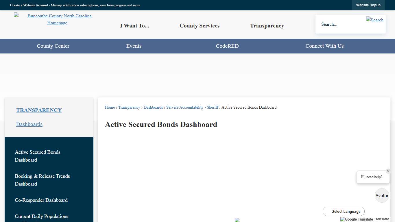 Active Secured Bonds Dashboard | Buncombe County, NC