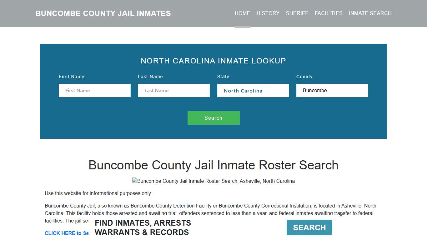 Buncombe County Jail Inmate Roster Lookup, Asheville, NC